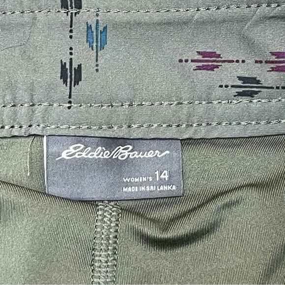 Eddie Bauer Women Adventurer 2.0 Horizon Skort Size 14 Sprig Print Green Stretch - Picture 6 of 7